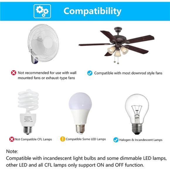 Universal Ceiling Fan Remote Control & Receiver Kit, Replacement for Hampton Bay - Picture 3 of 7